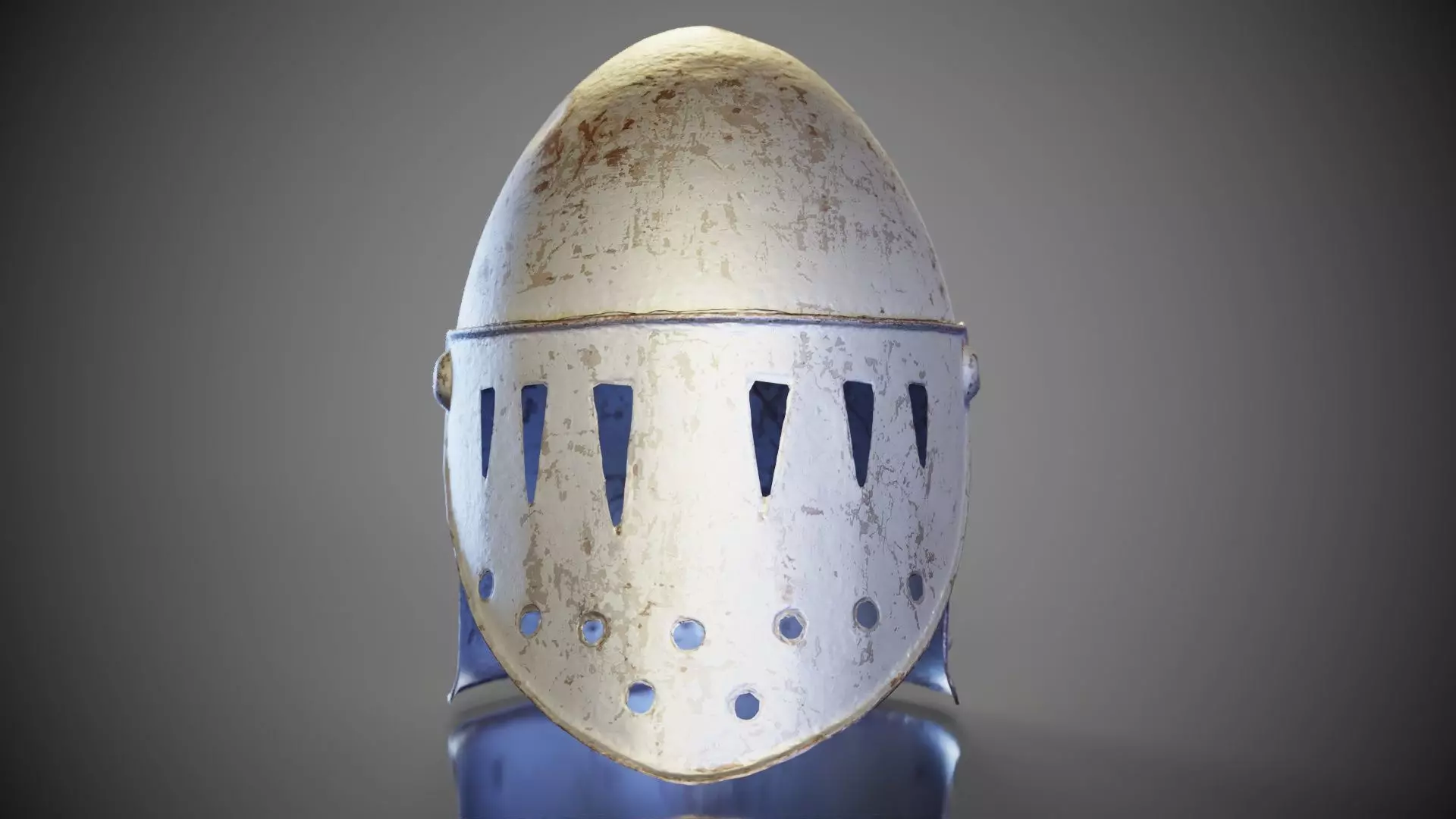 Visor Helmet Closed Low-poly 3D model_0