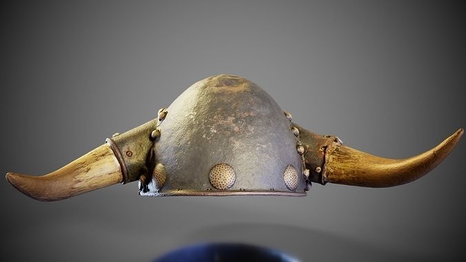 Viking Horns Helmet Low-poly 3D model