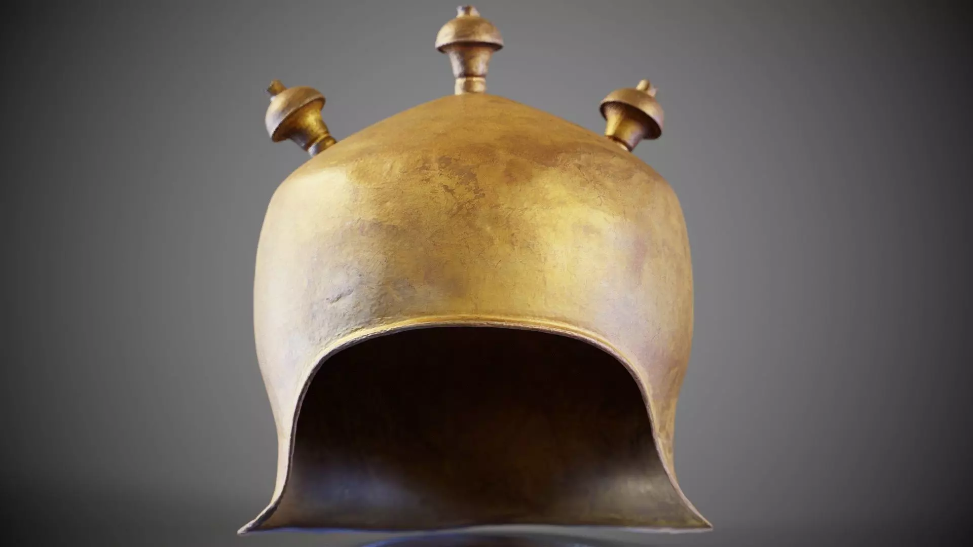 Three Spikes Helmet Low-poly 3D model