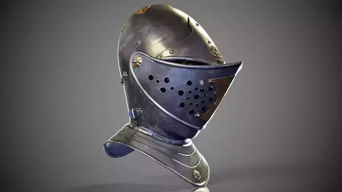 Leaf Knight Helmet Closed Low-poly 3D model