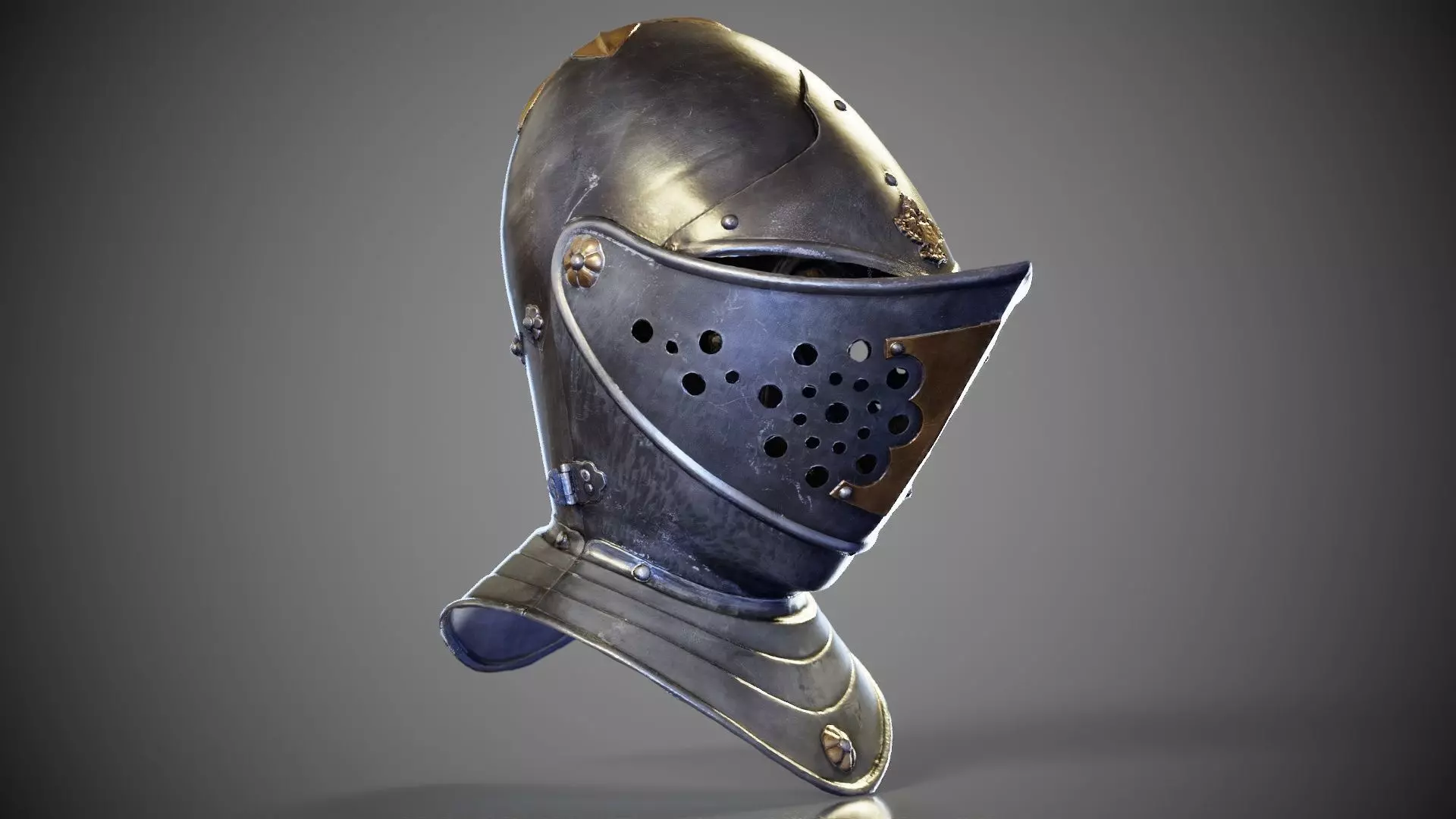 Leaf Knight Helmet Closed Low-poly 3D model