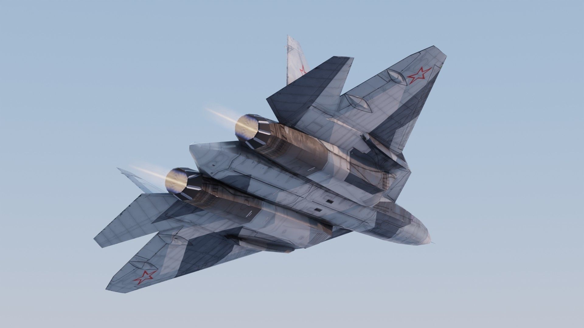 Sukhoi SU-57 Felon Low-poly 3D model_11