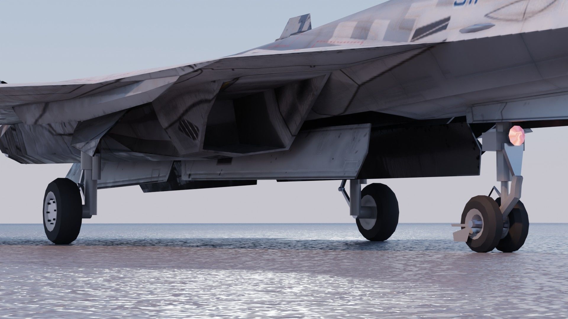 Sukhoi SU-57 Felon Low-poly 3D model_9