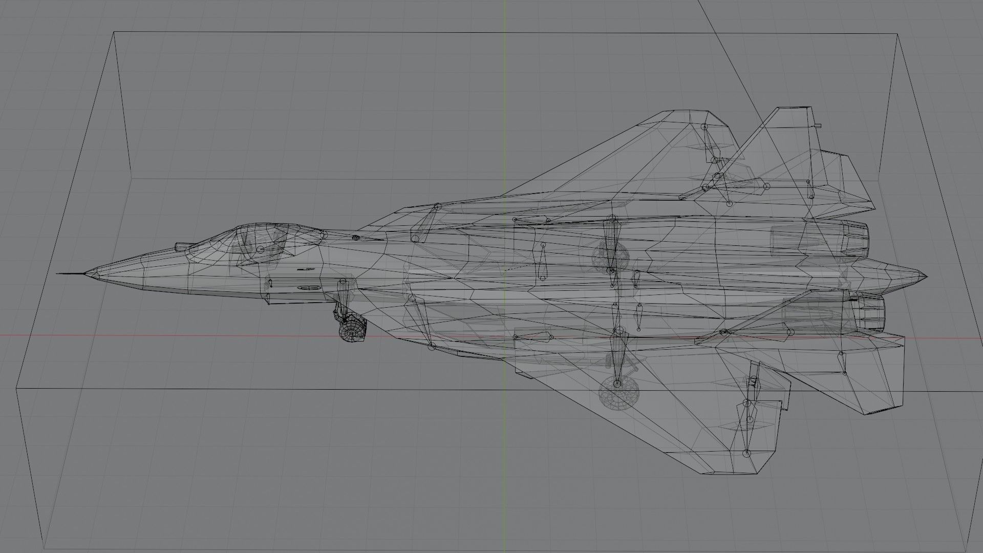 Sukhoi SU-57 Felon Low-poly 3D model_4