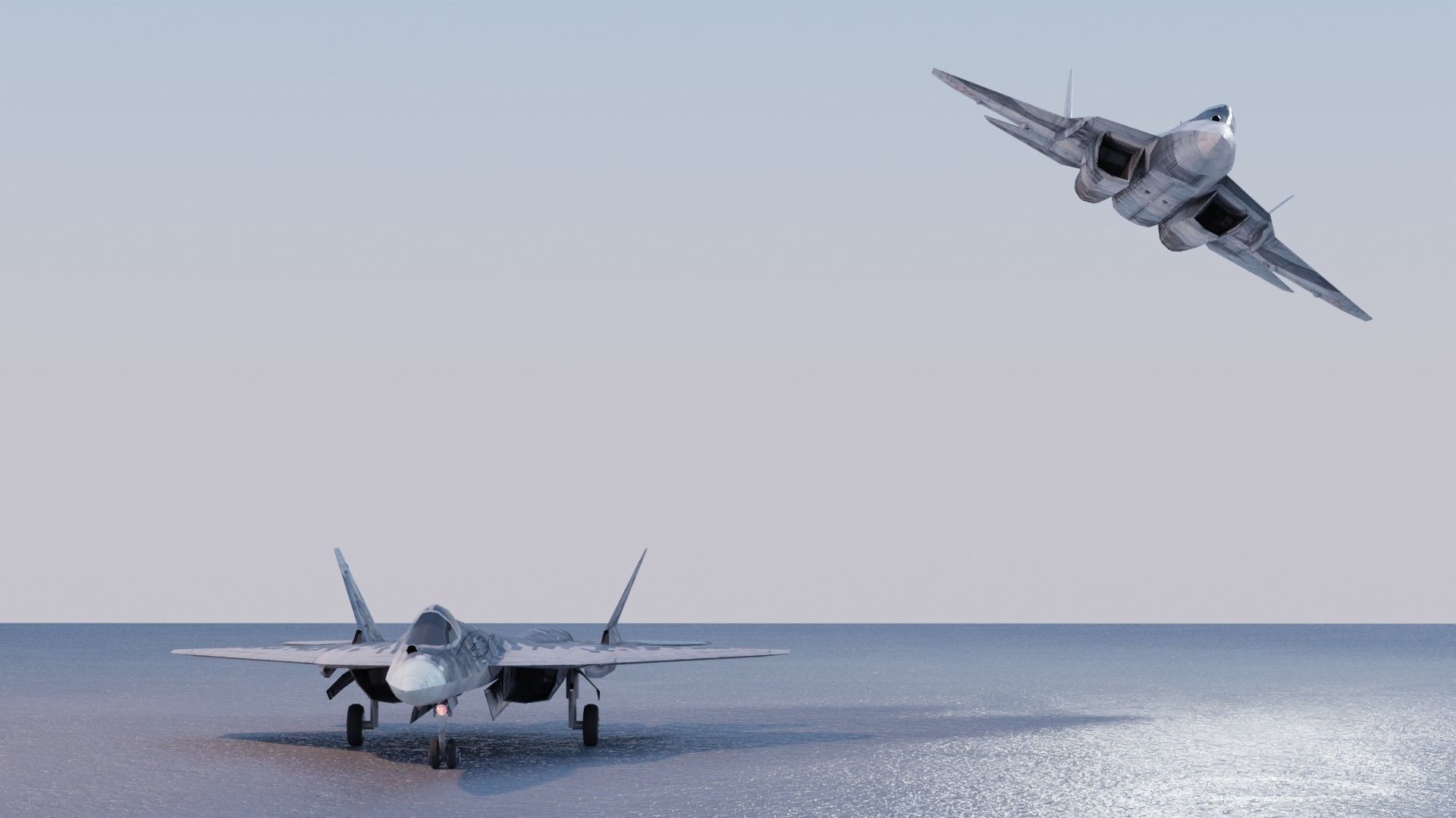 Sukhoi SU-57 Felon Low-poly 3D model_17