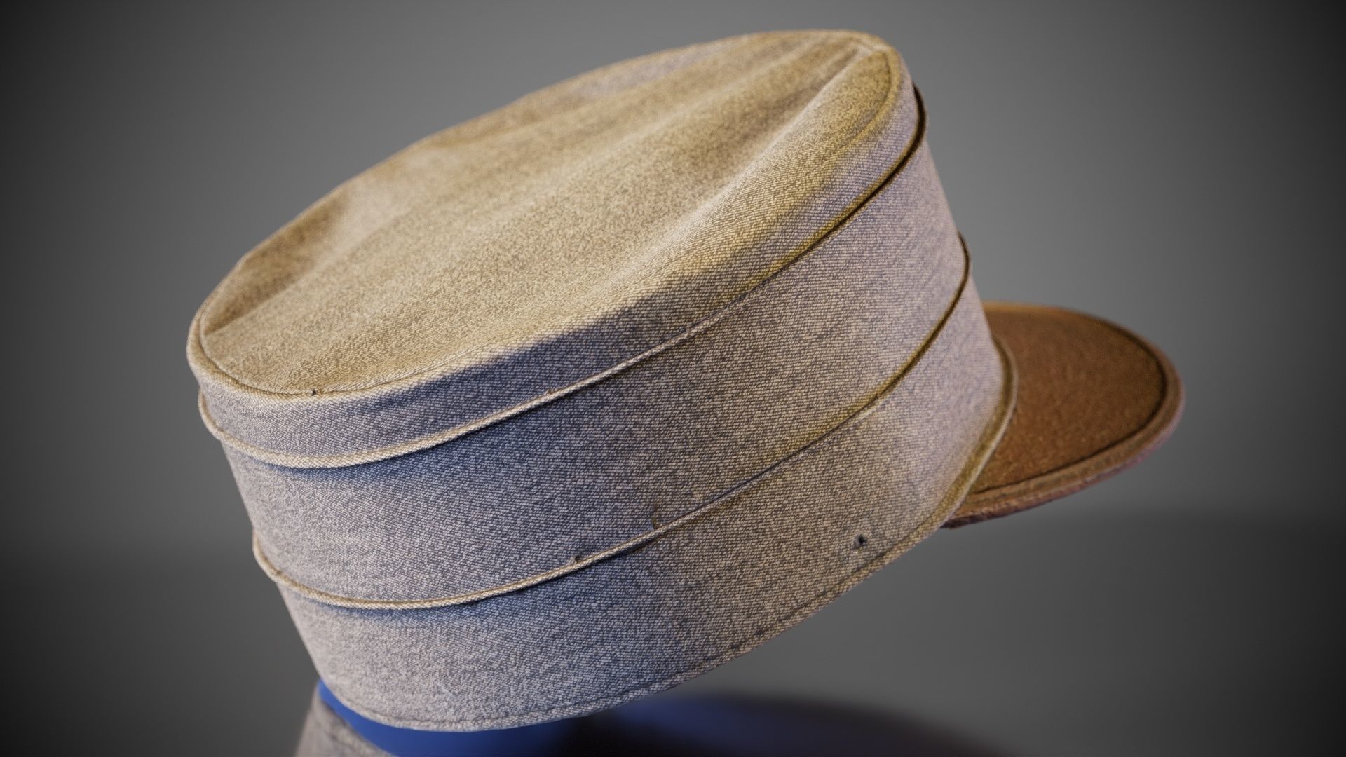 Kepi Hat Low-poly 3D model_7