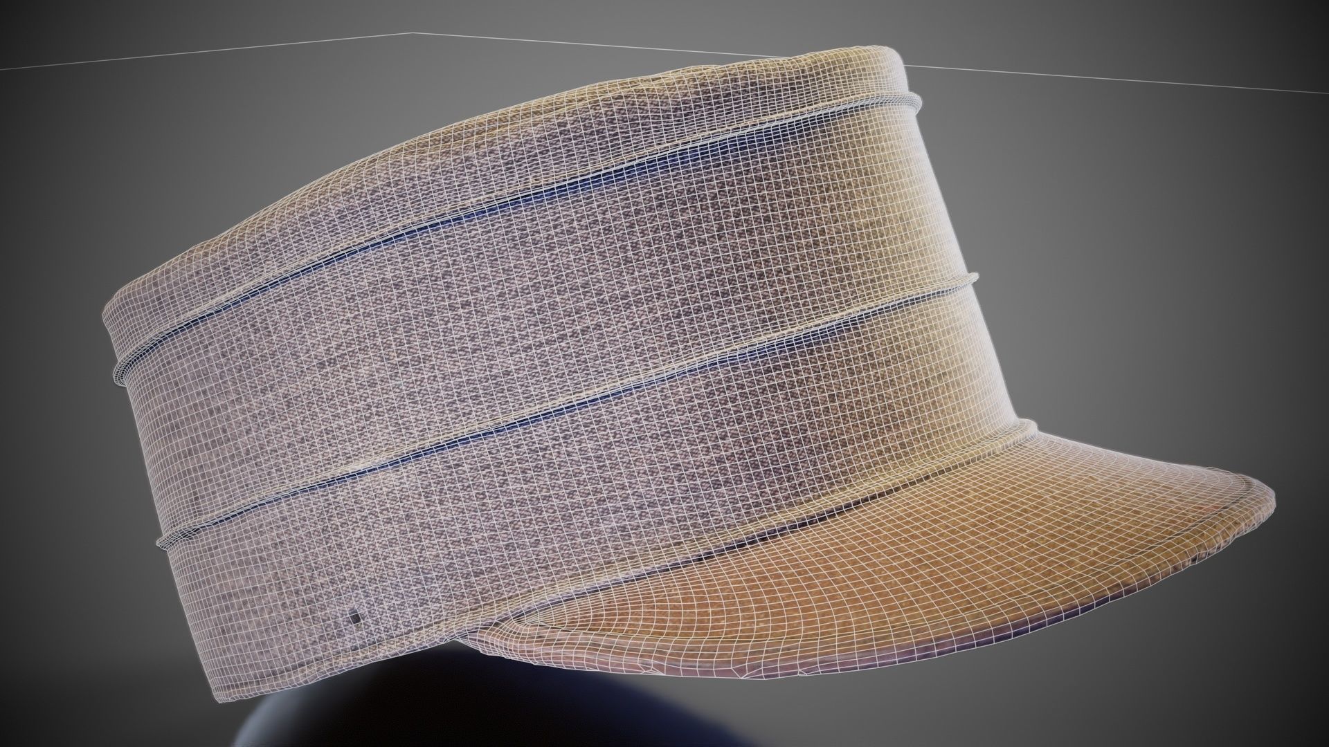 Kepi Hat Low-poly 3D model_11