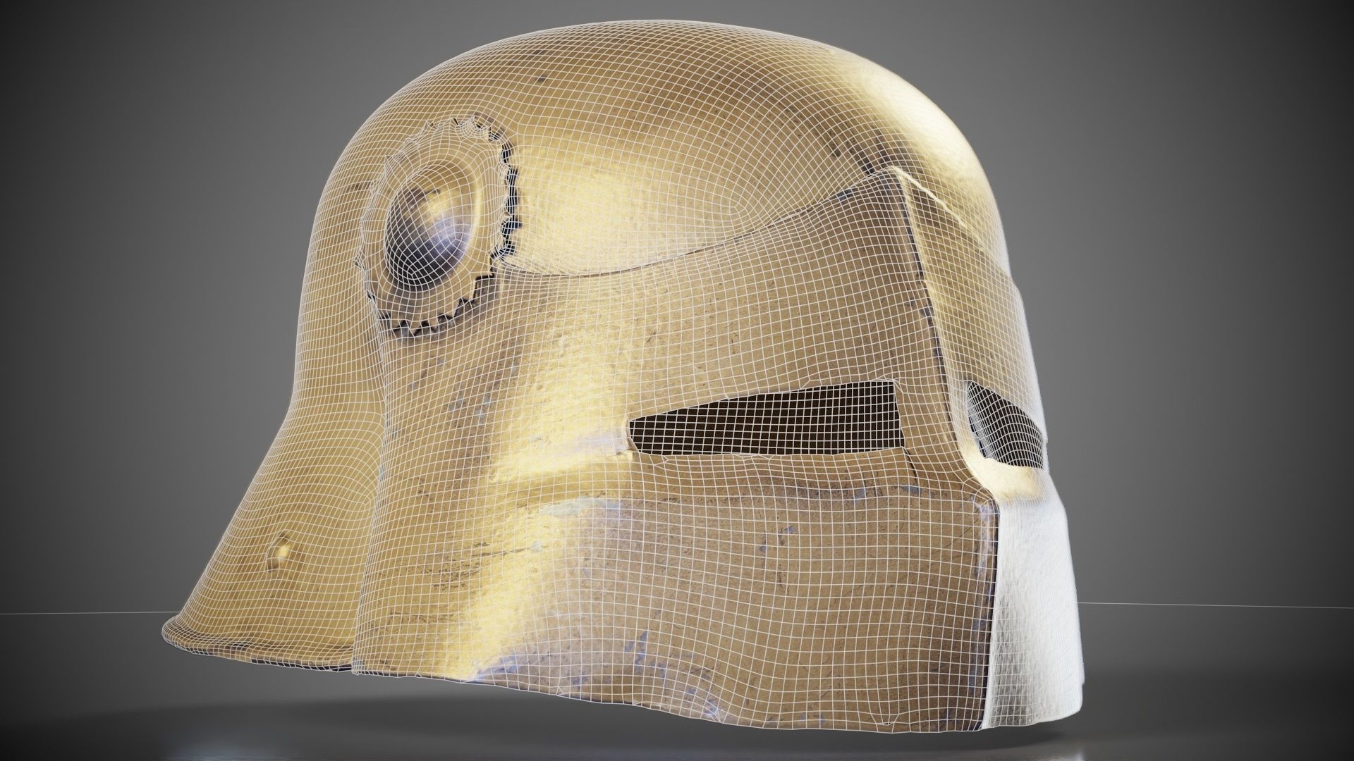 Gear Helmet Low-poly 3D model_9