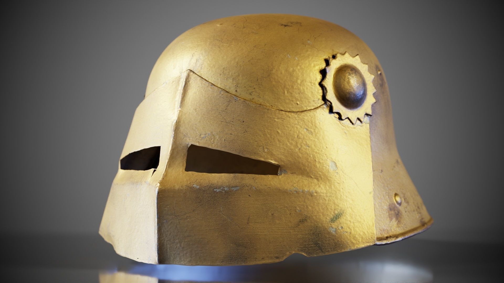 Gear Helmet Low-poly 3D model_2