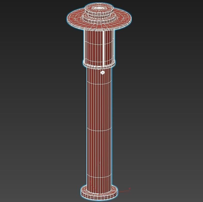 odeon outdoor post light 3D model_2