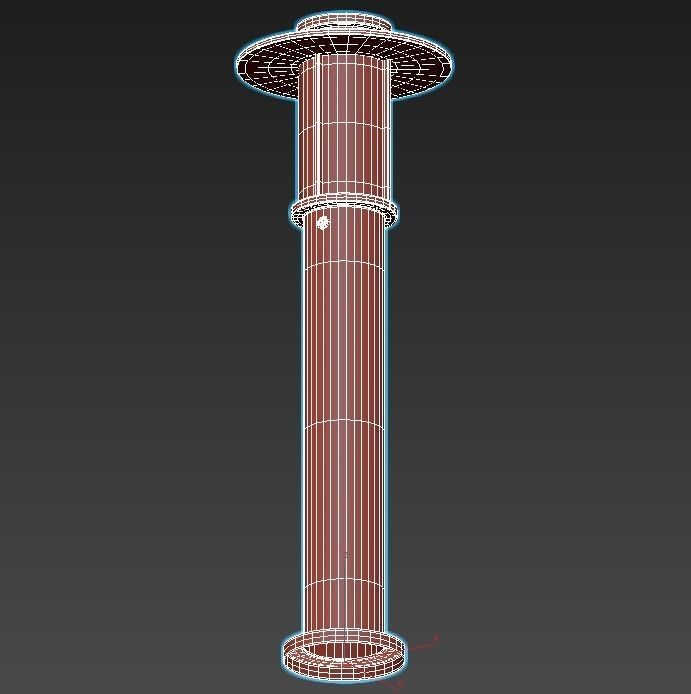 odeon outdoor post light 3D model_3