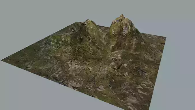 Mountain with grass on top