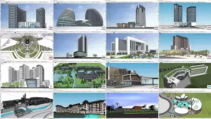 Collection 32 Sketchup Hotel models 