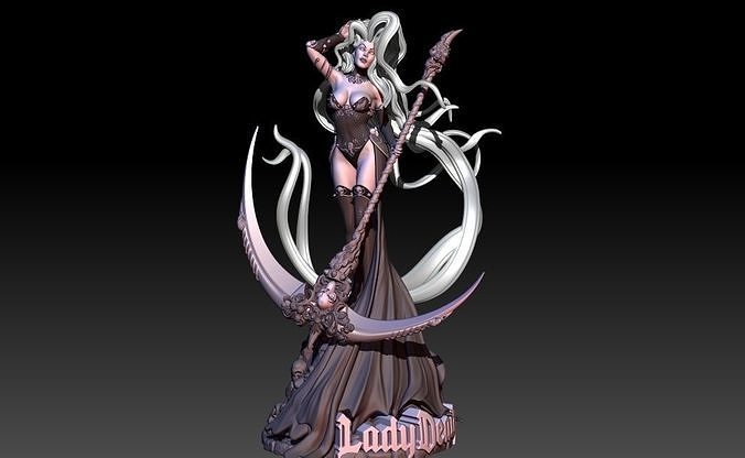 Lady Death Statuette 3D print model