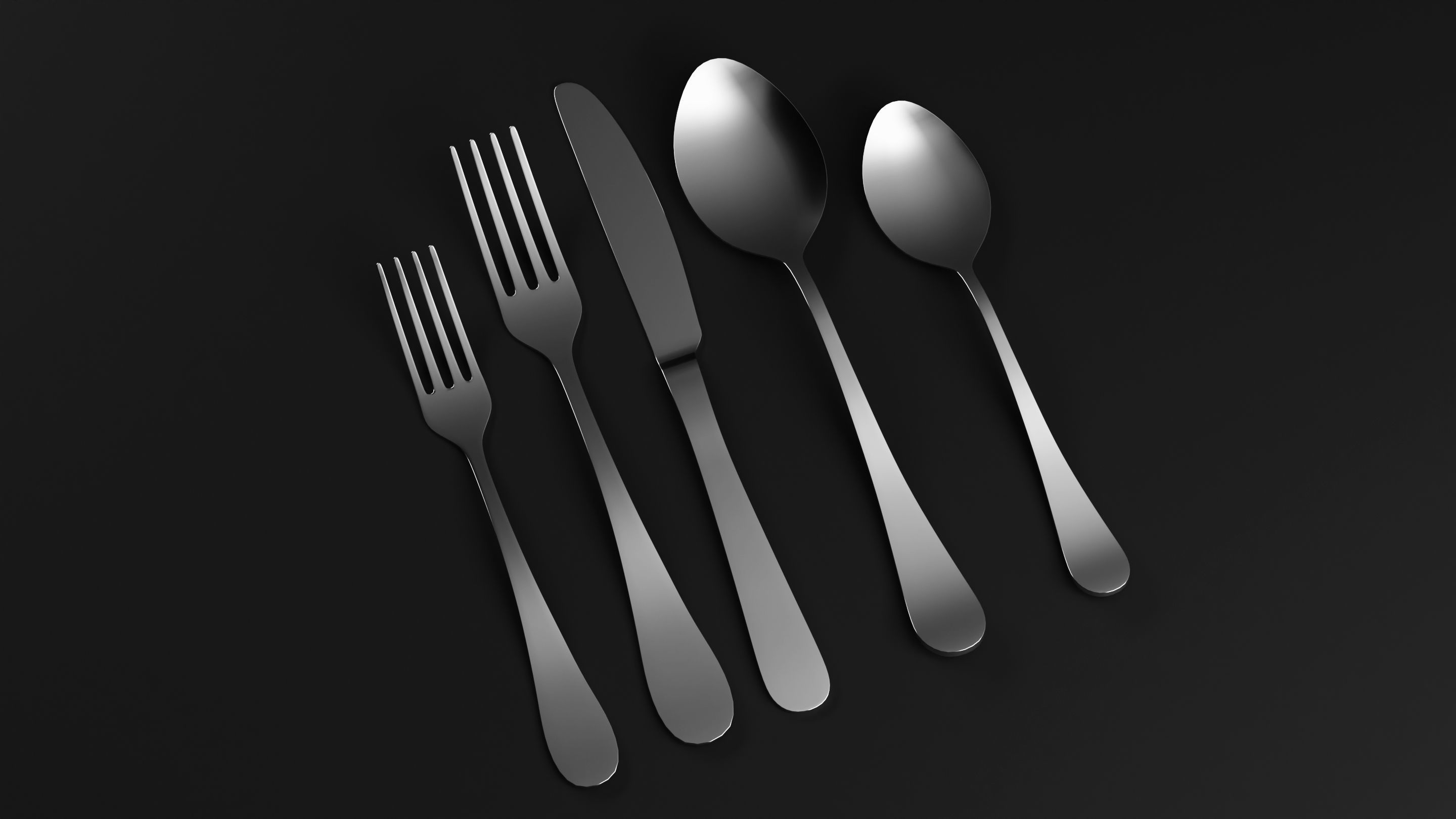 Cutlery Set 01 3D model_1