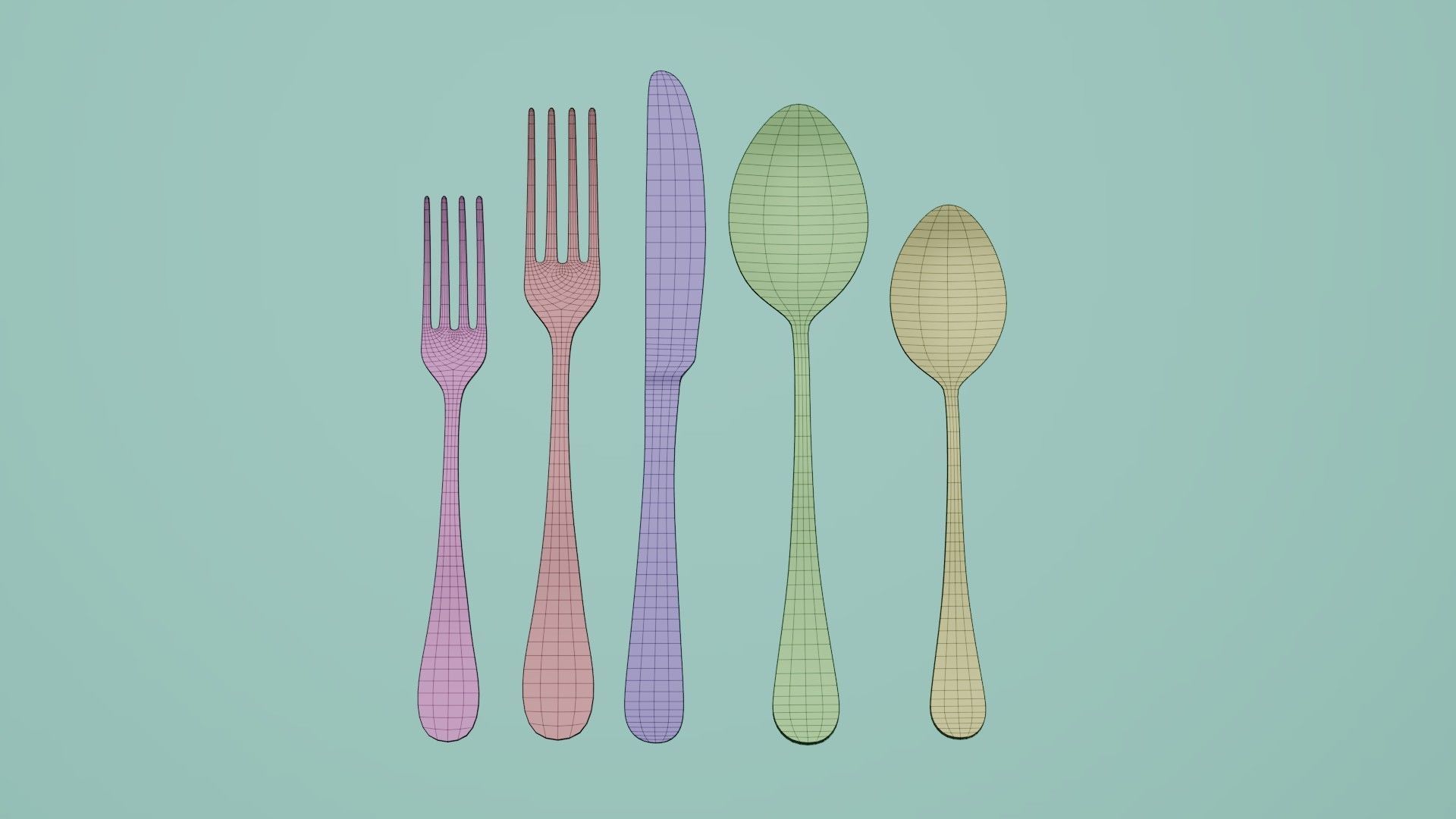 Cutlery Set 01 3D model_4