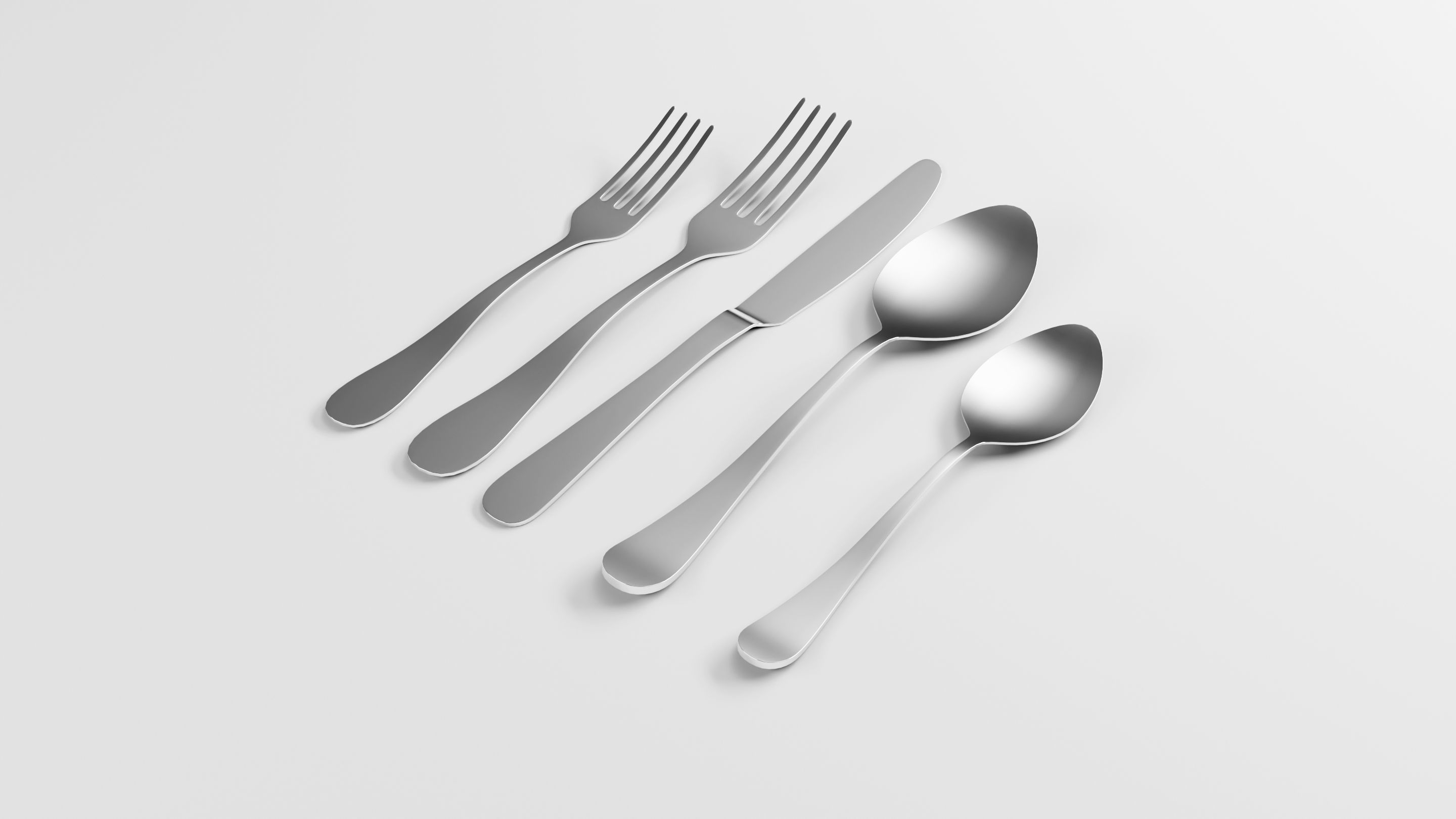 Cutlery Set 01 3D model_2
