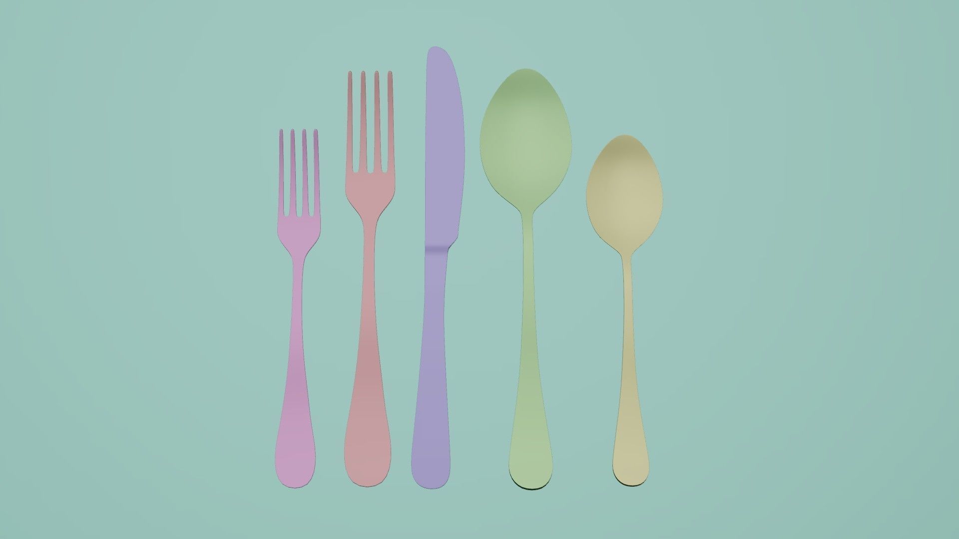 Cutlery Set 01 3D model_3