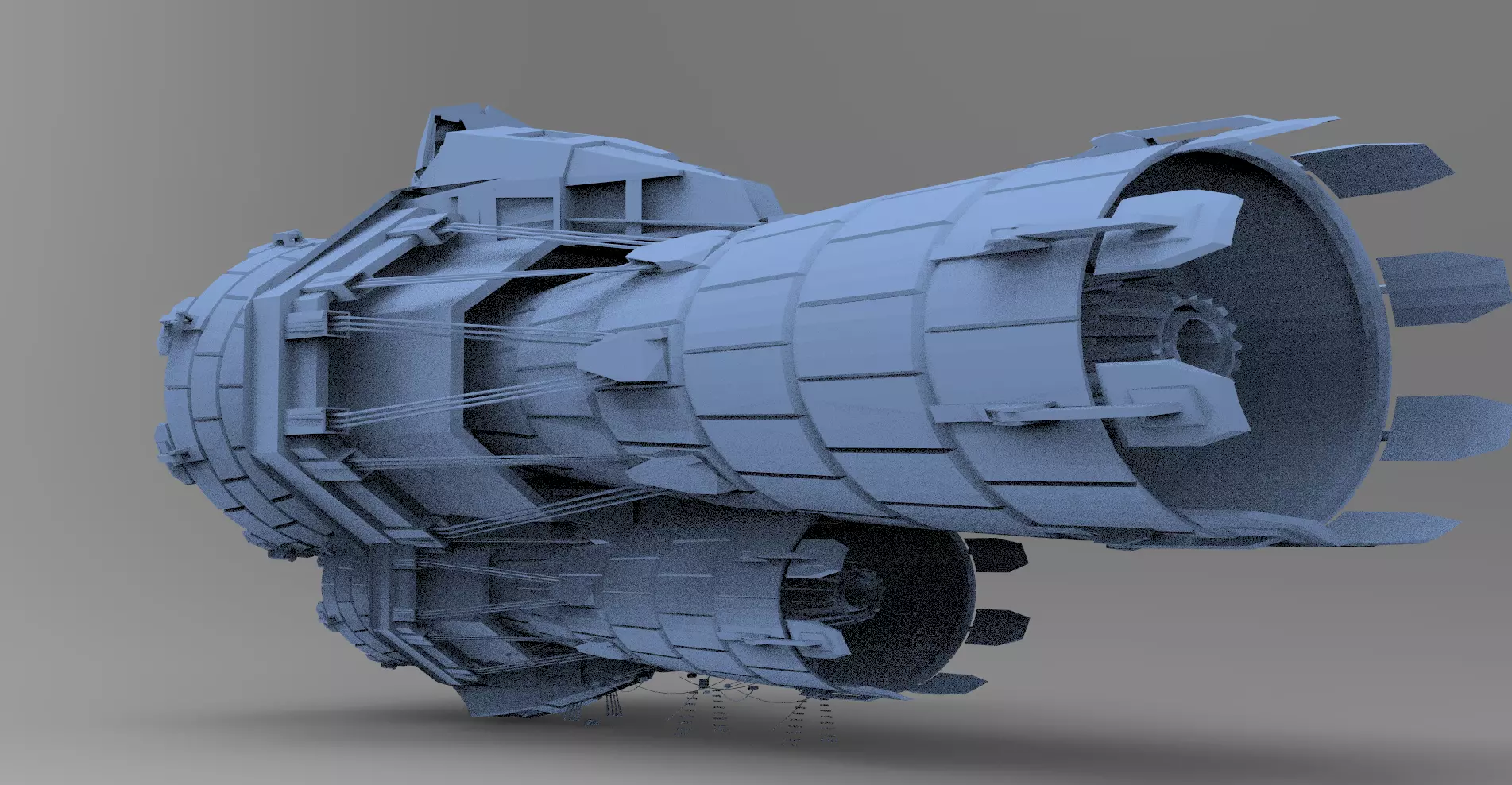 Sci fi Airship Space design 10 3D model_0