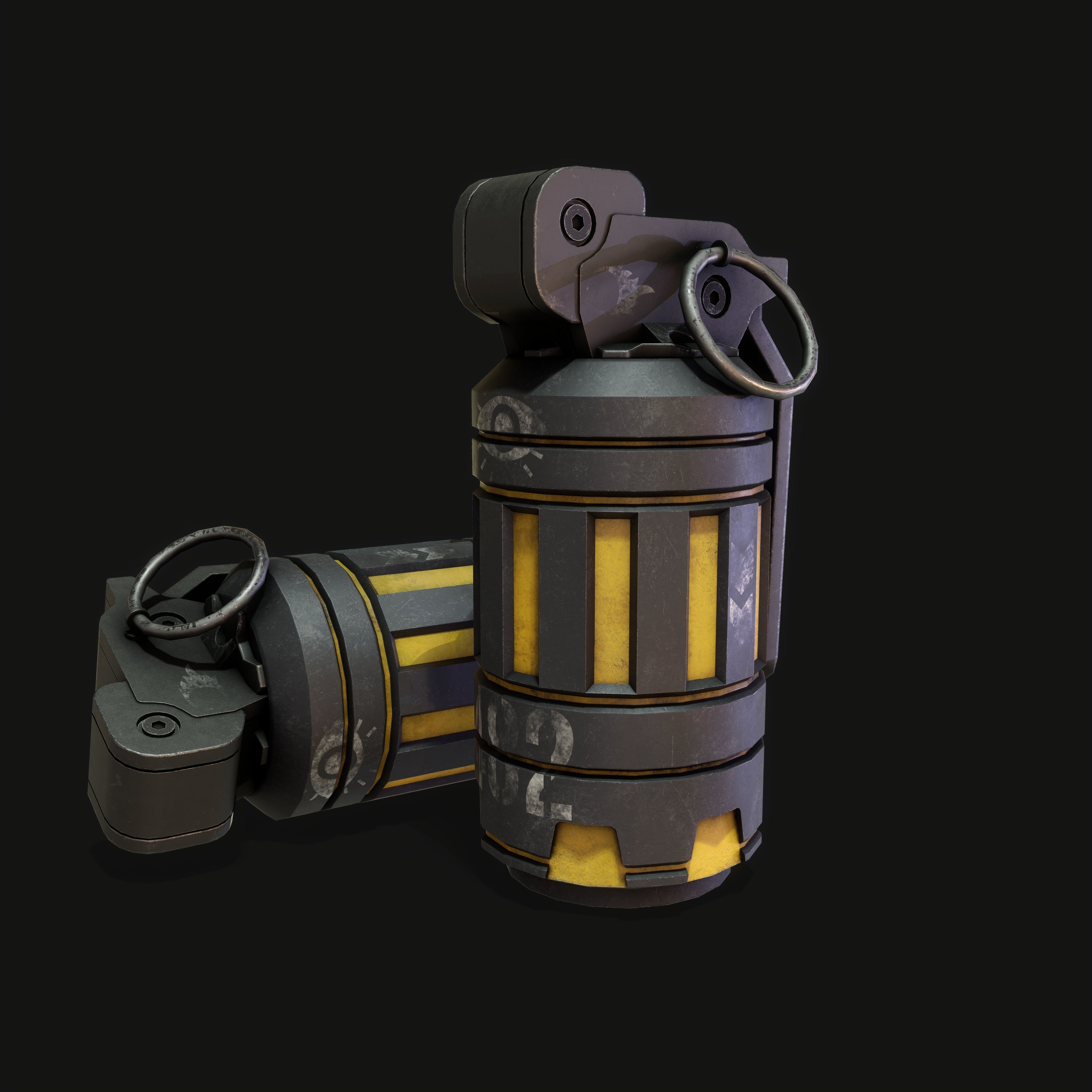 Stun grenade Low-poly 3D model_1