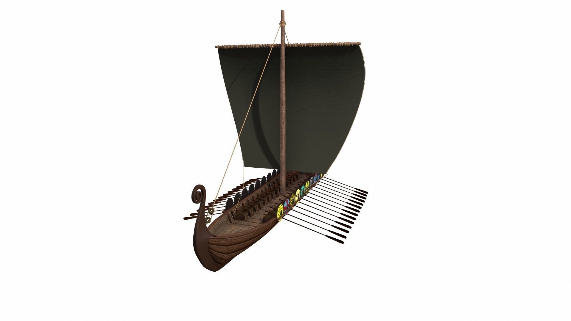 Viking Ship Low-poly 3D model_4