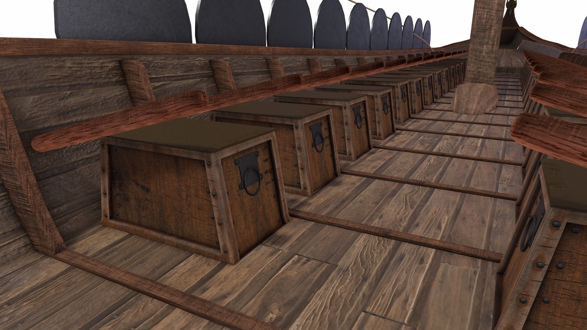 Viking Ship Low-poly 3D model_5