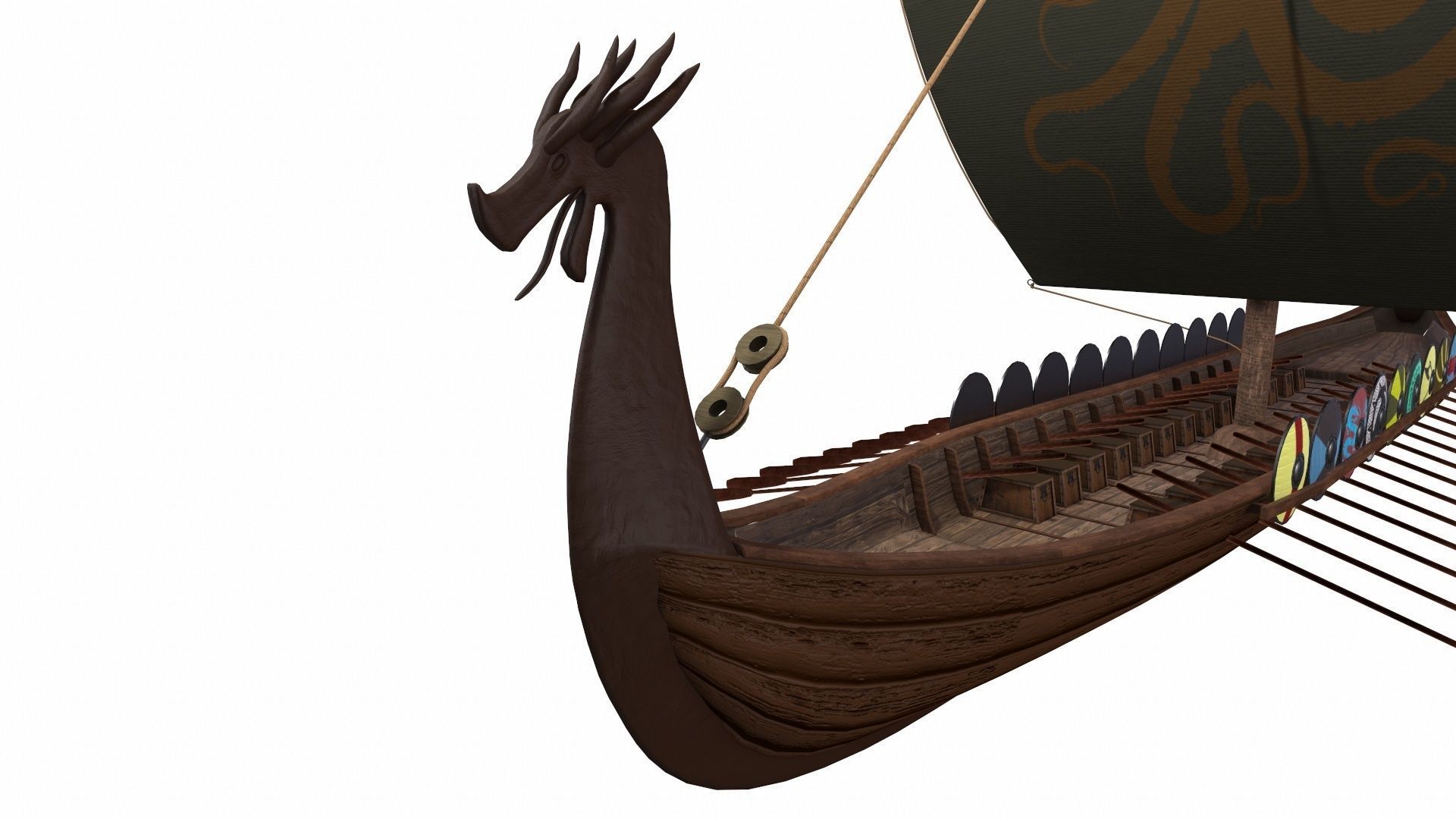 Viking Ship Low-poly 3D model_3