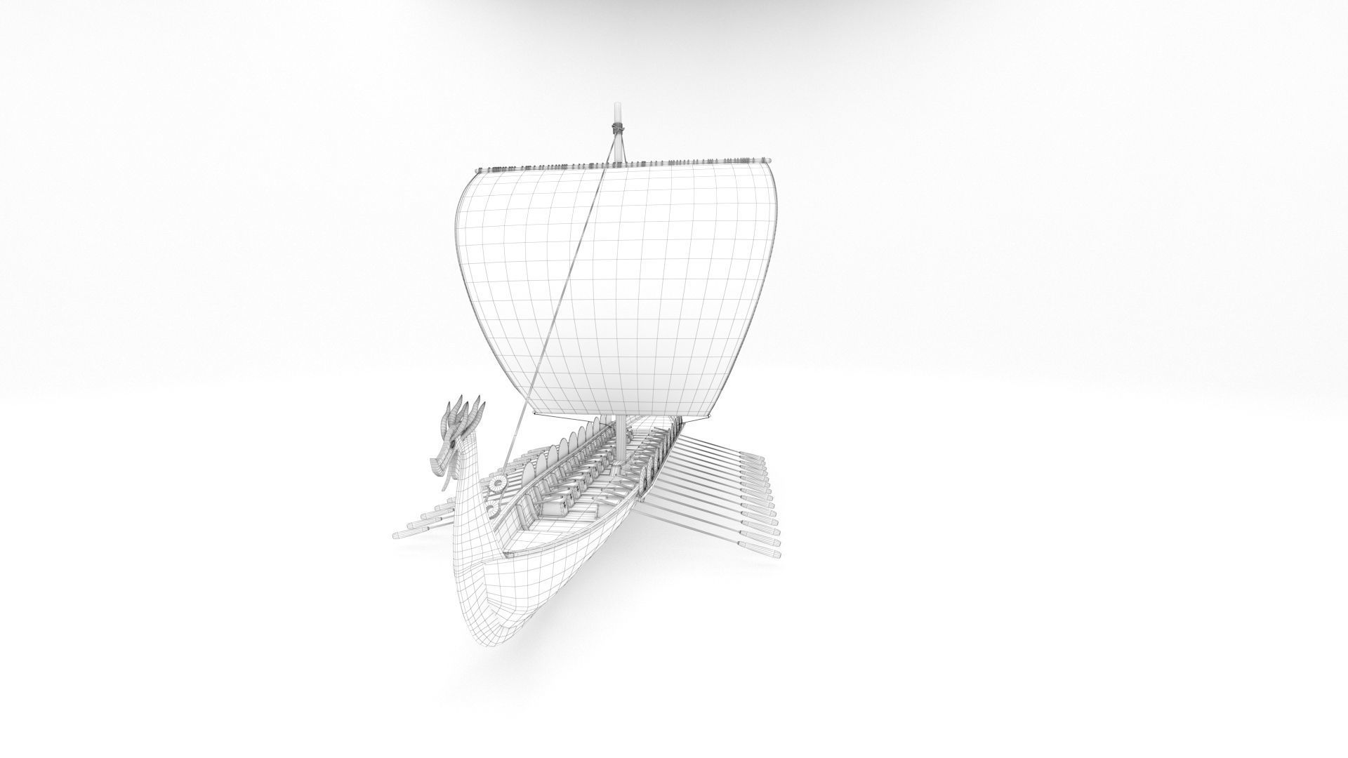 Viking Ship Low-poly 3D model_19