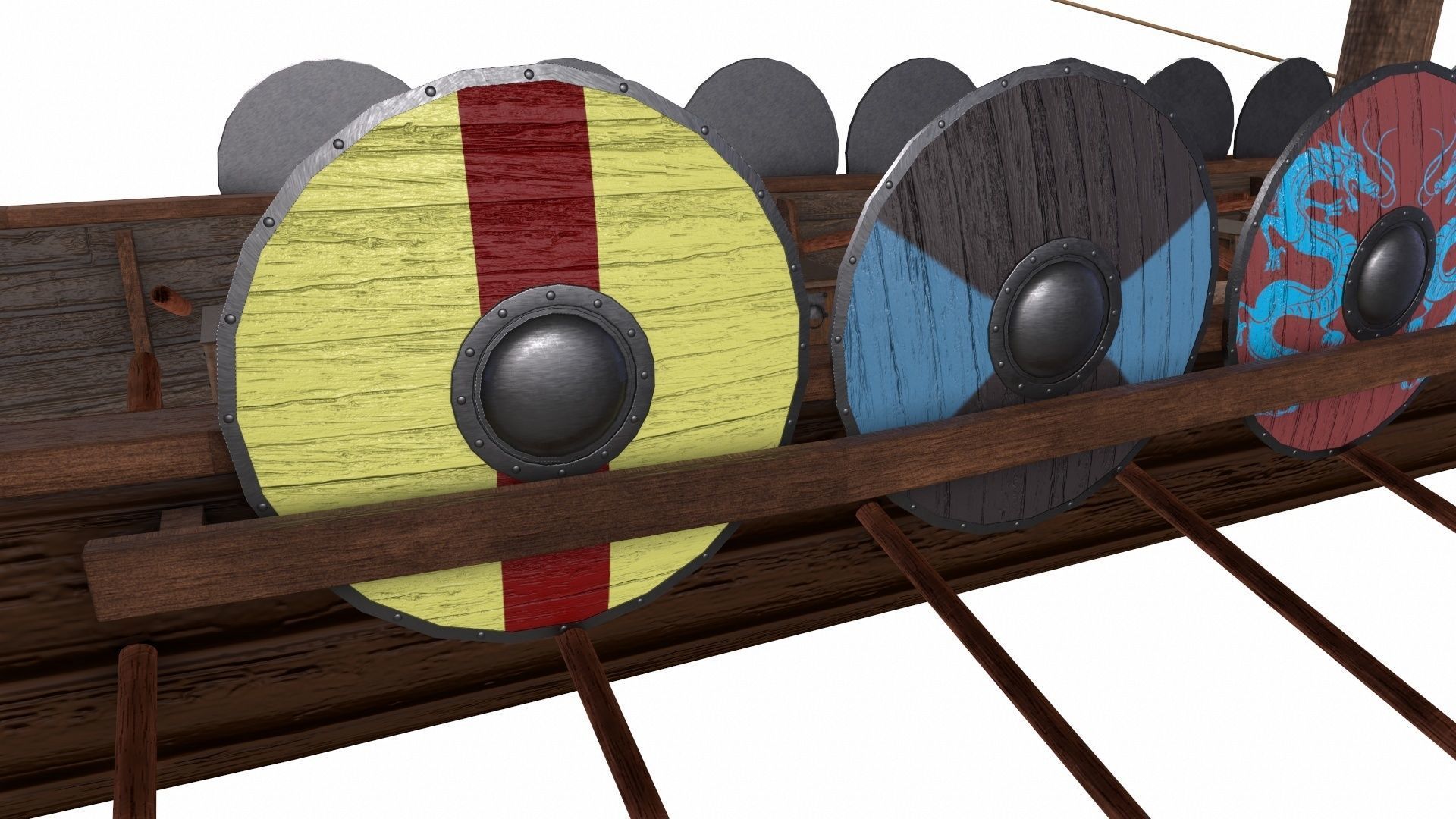 Viking Ship Low-poly 3D model_8