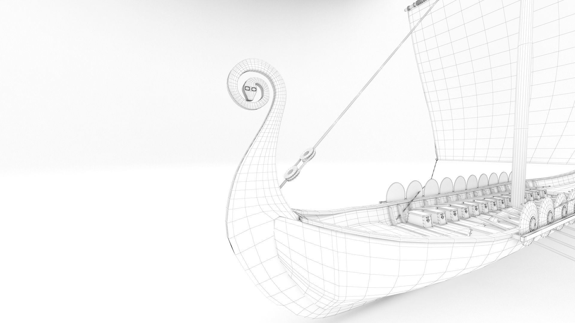 Viking Ship Low-poly 3D model_21