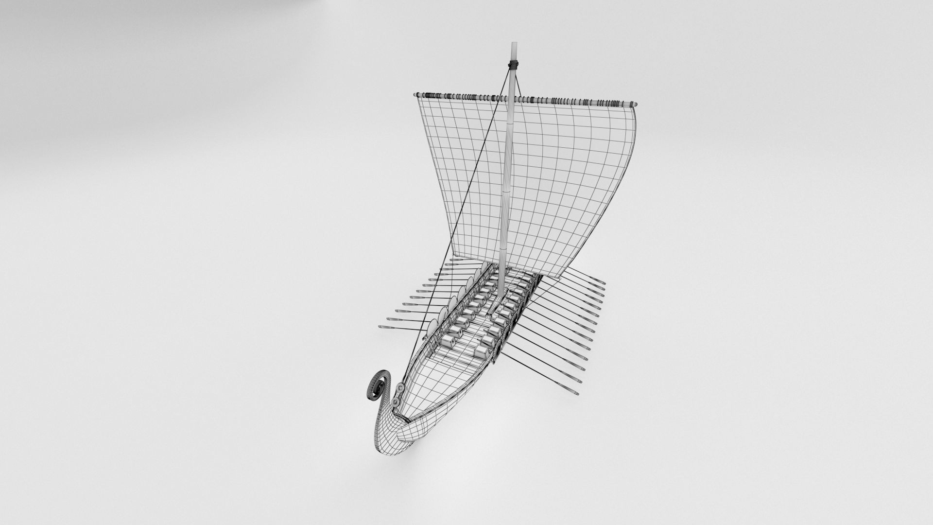 Viking Ship Low-poly 3D model_25