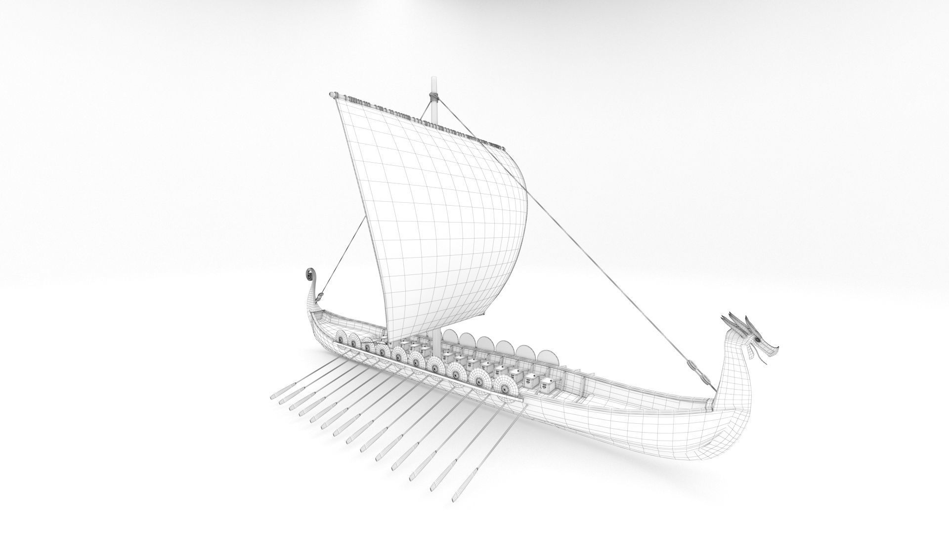 Viking Ship Low-poly 3D model_18