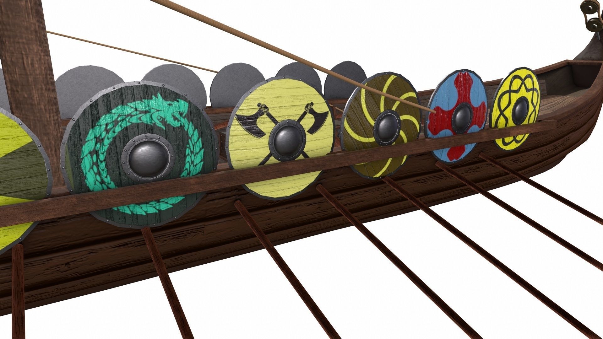 Viking Ship Low-poly 3D model_10