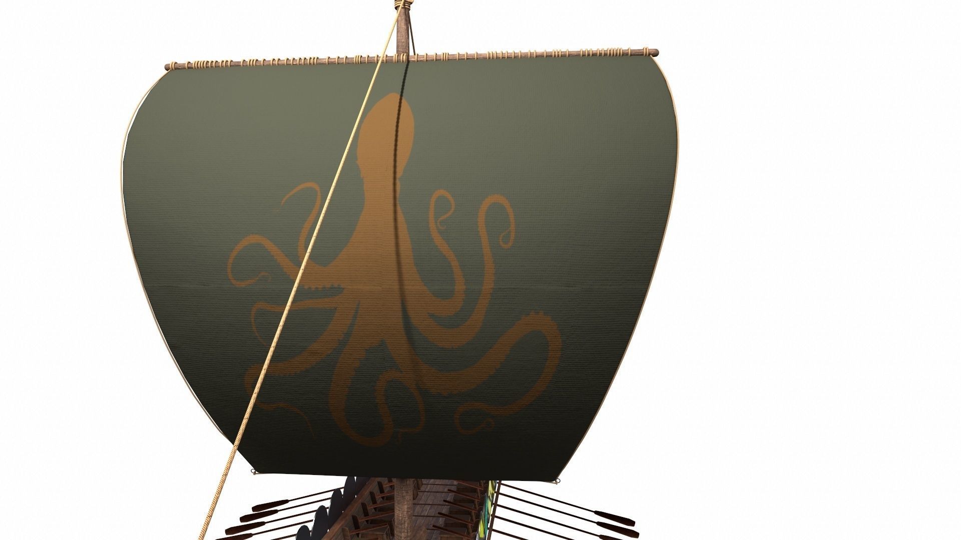 Viking Ship Low-poly 3D model_13
