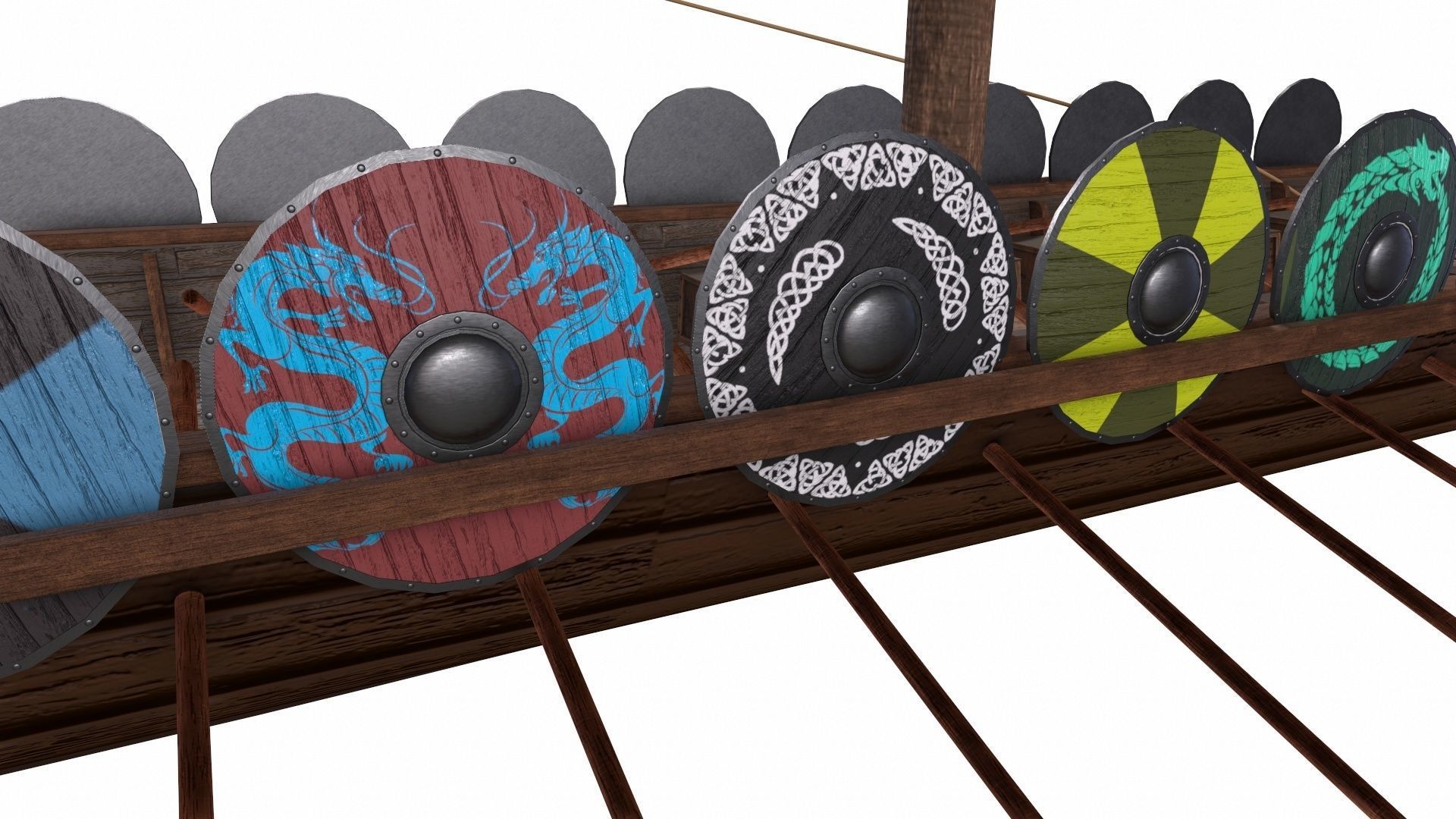 Viking Ship Low-poly 3D model_9