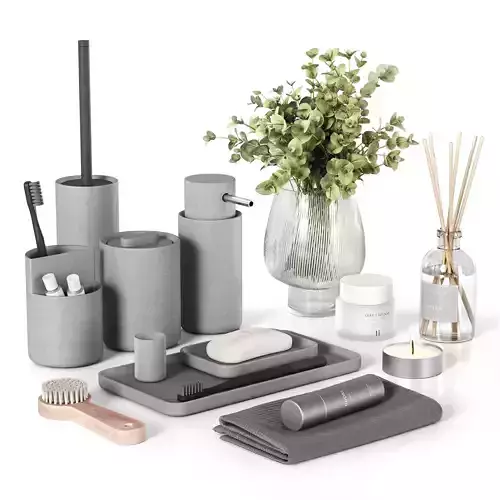 Decorative set for bathroom 3D model