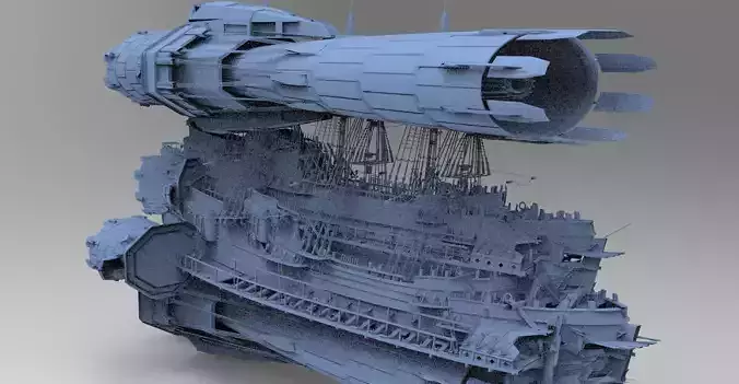 Sci fi Airship Space design 13 