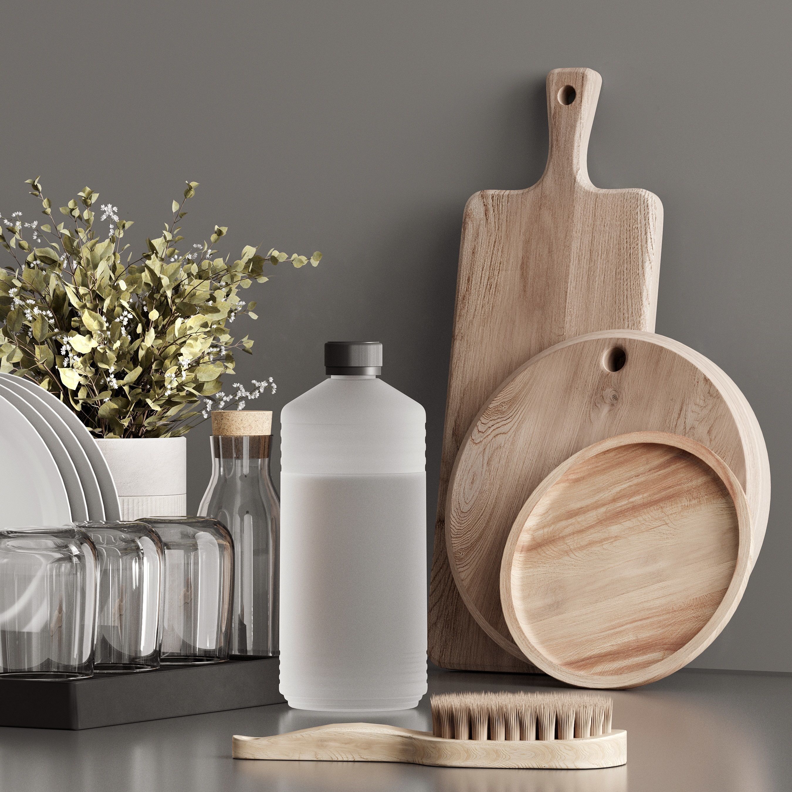 Decorative kitchen set 3D model_5