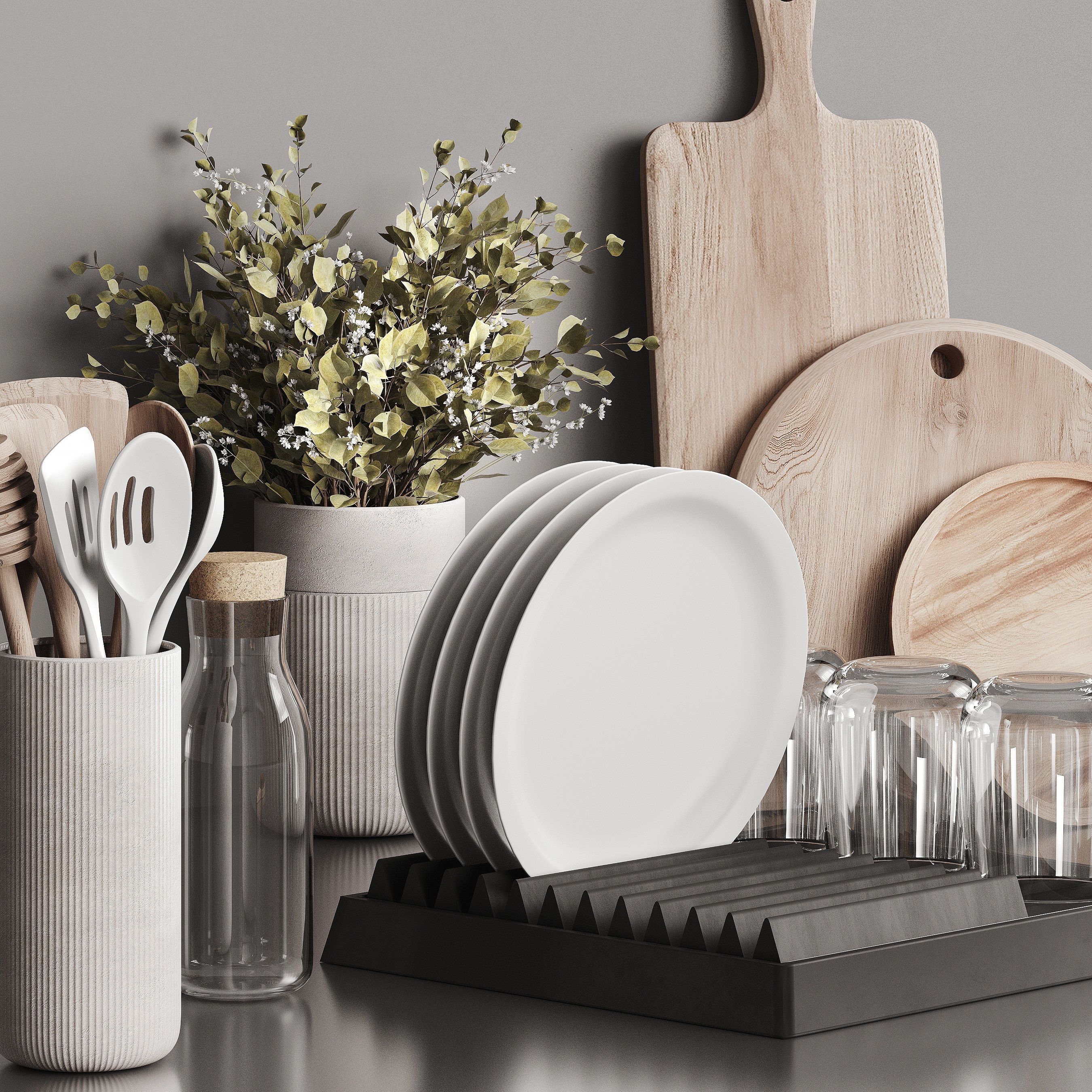 Decorative kitchen set 3D model_6