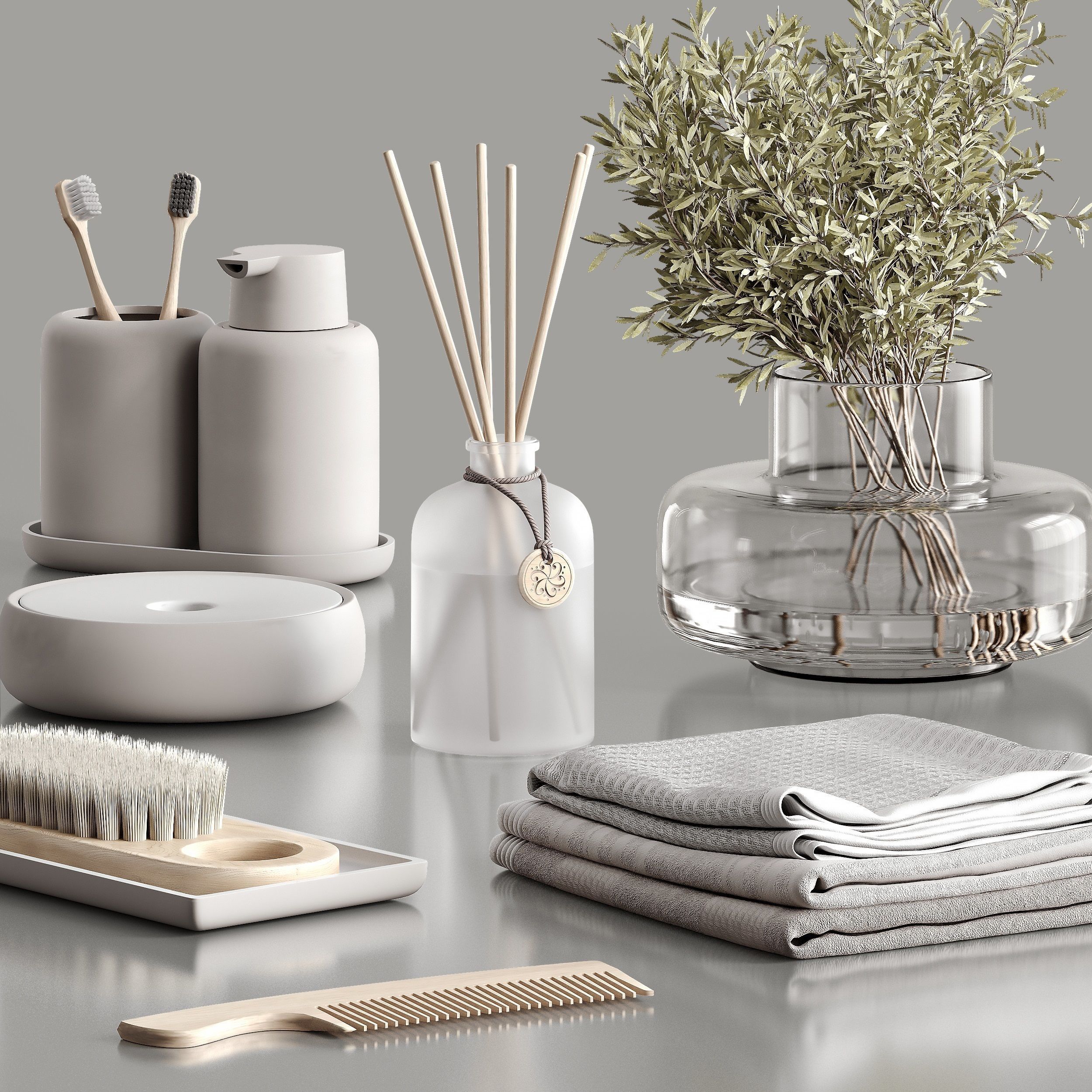 Decorative bathroom set 3D model_2