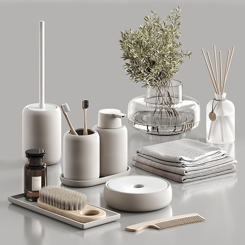 Decorative bathroom set 3D model