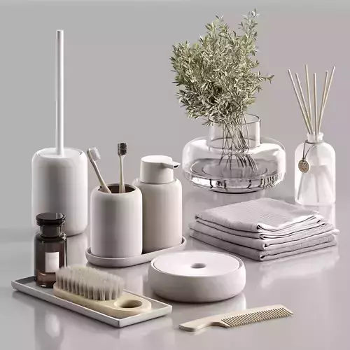Decorative bathroom set 3D model