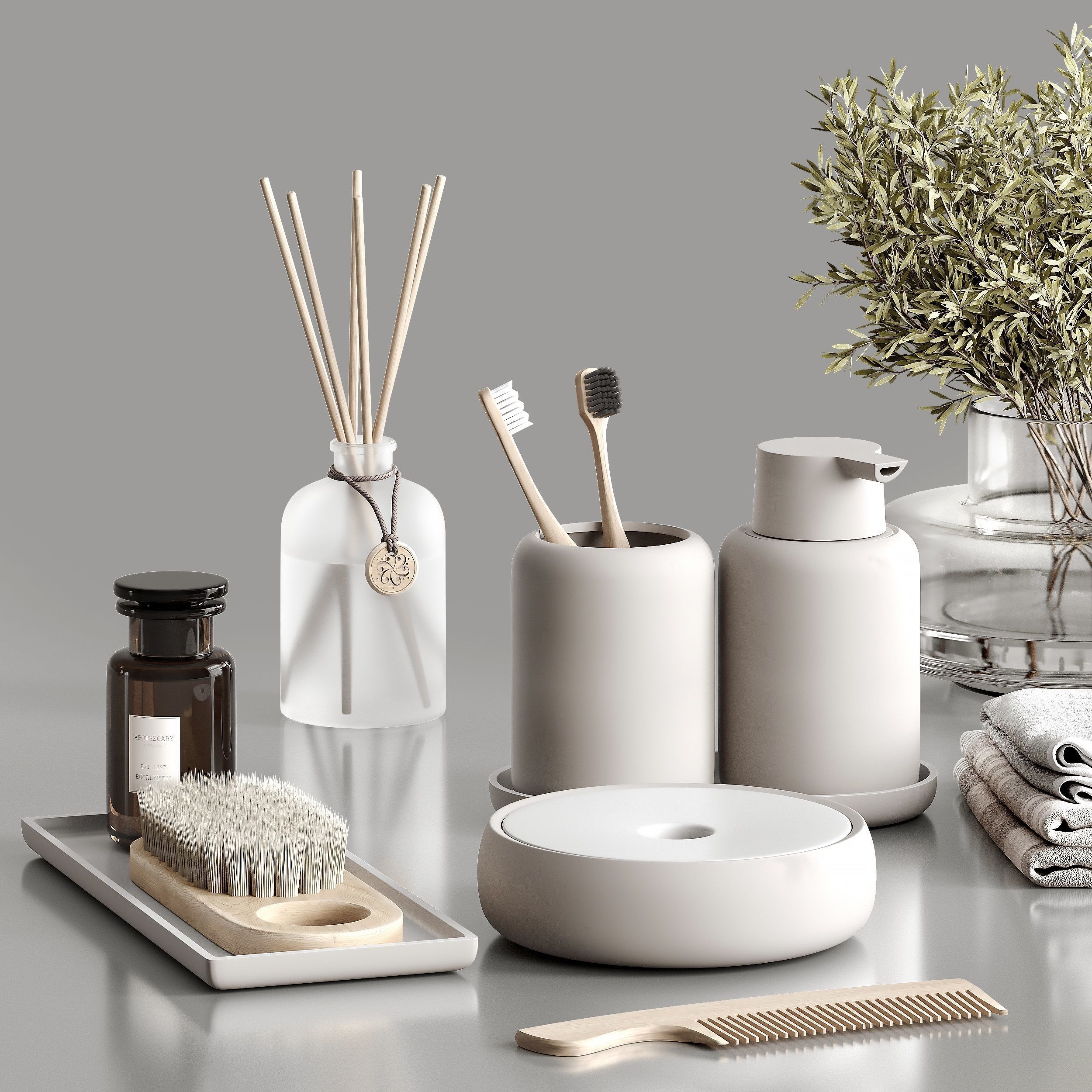 Decorative bathroom set 3D model_1