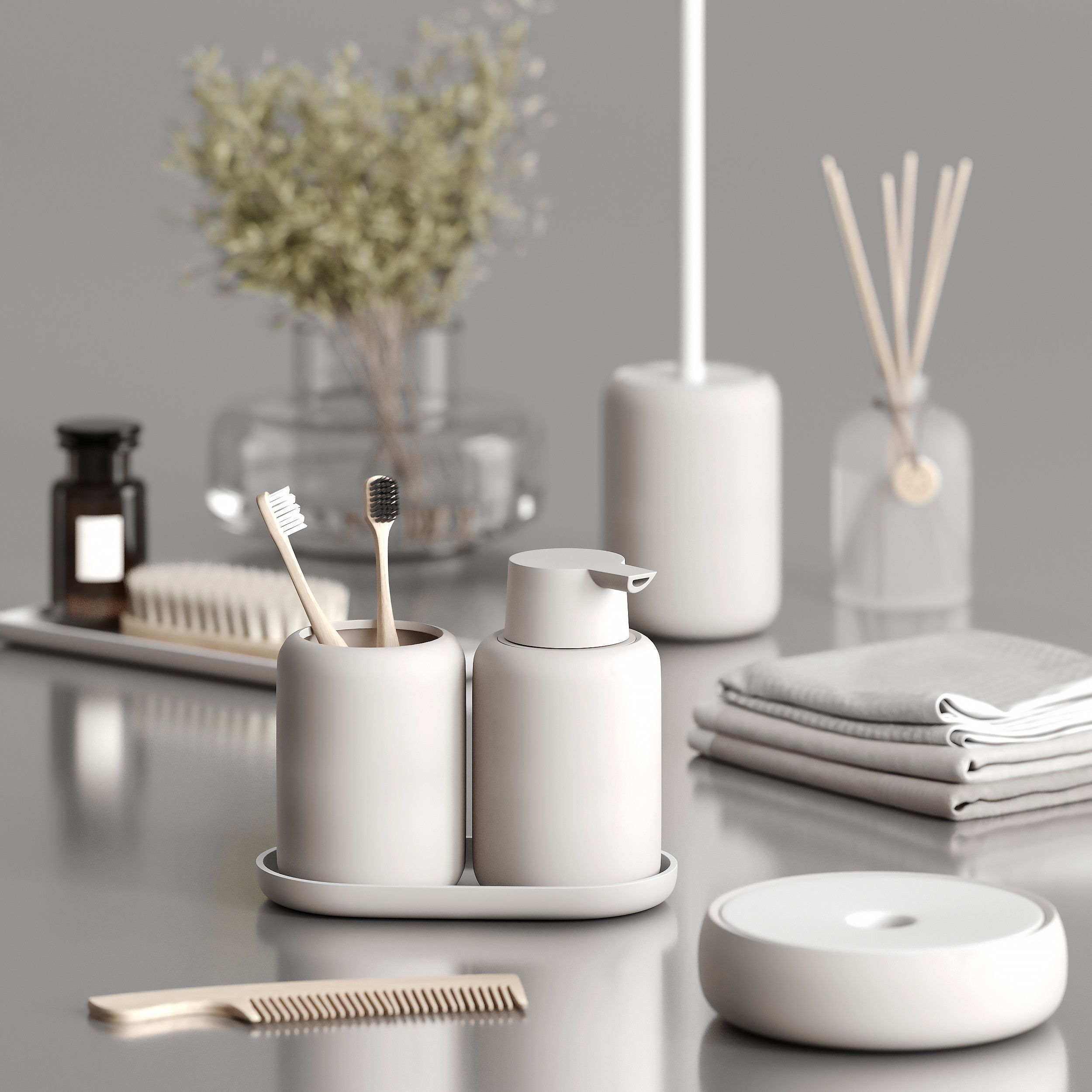 Decorative bathroom set 3D model_3