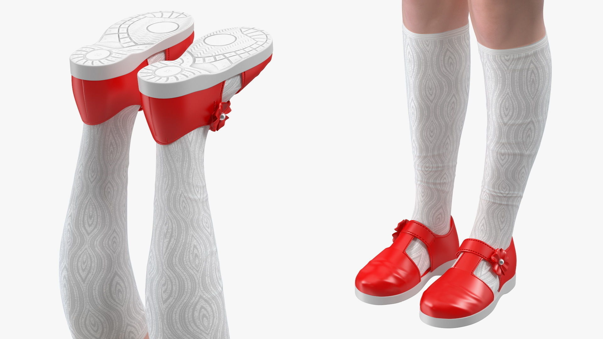 Child Girl T-pose 3D model_13