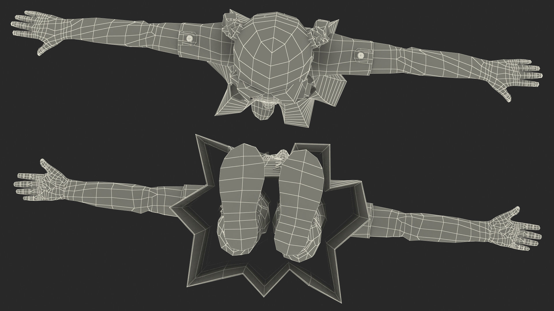 Child Girl T-pose 3D model_21