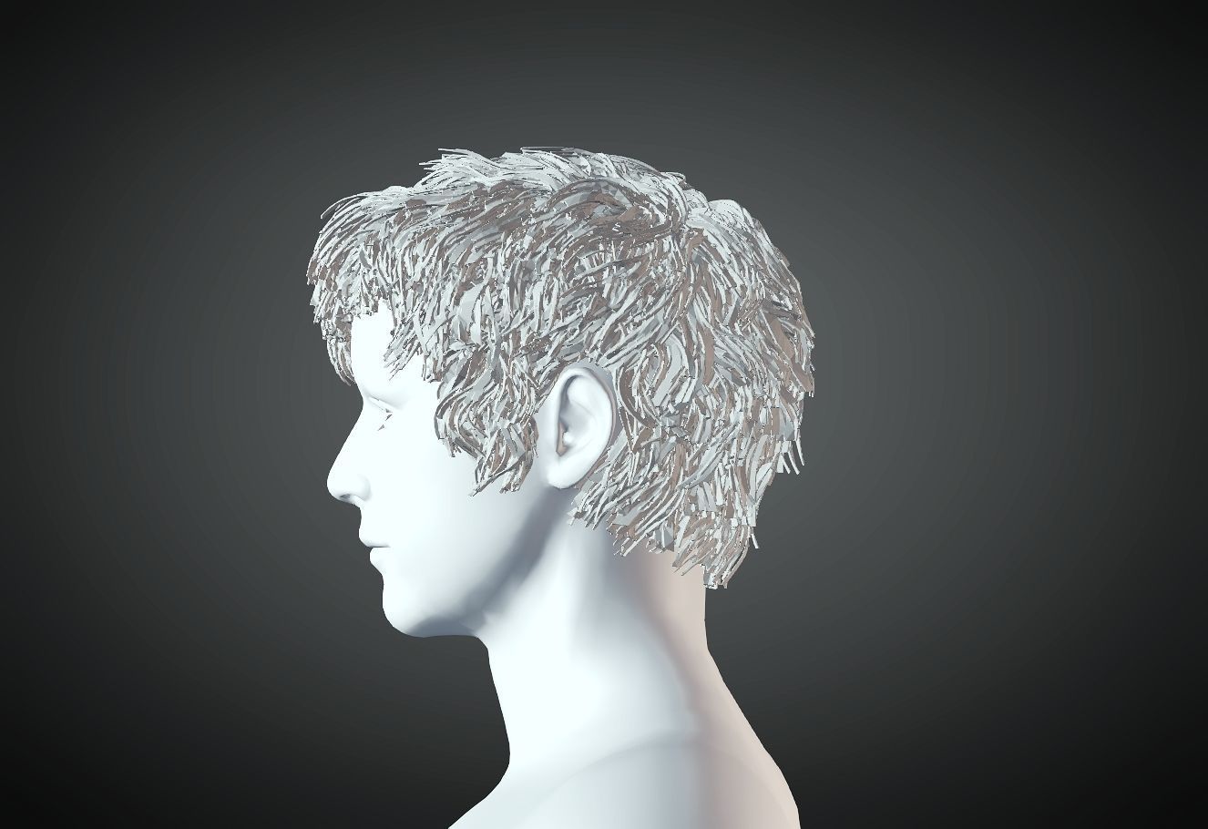 3D Hair style for Man 82 3D model 3D print model_1