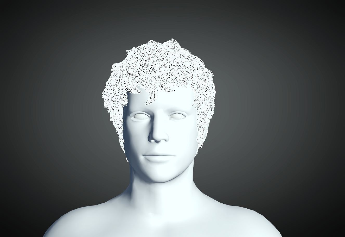 3D Hair style for Man 82 3D model 3D print model_4