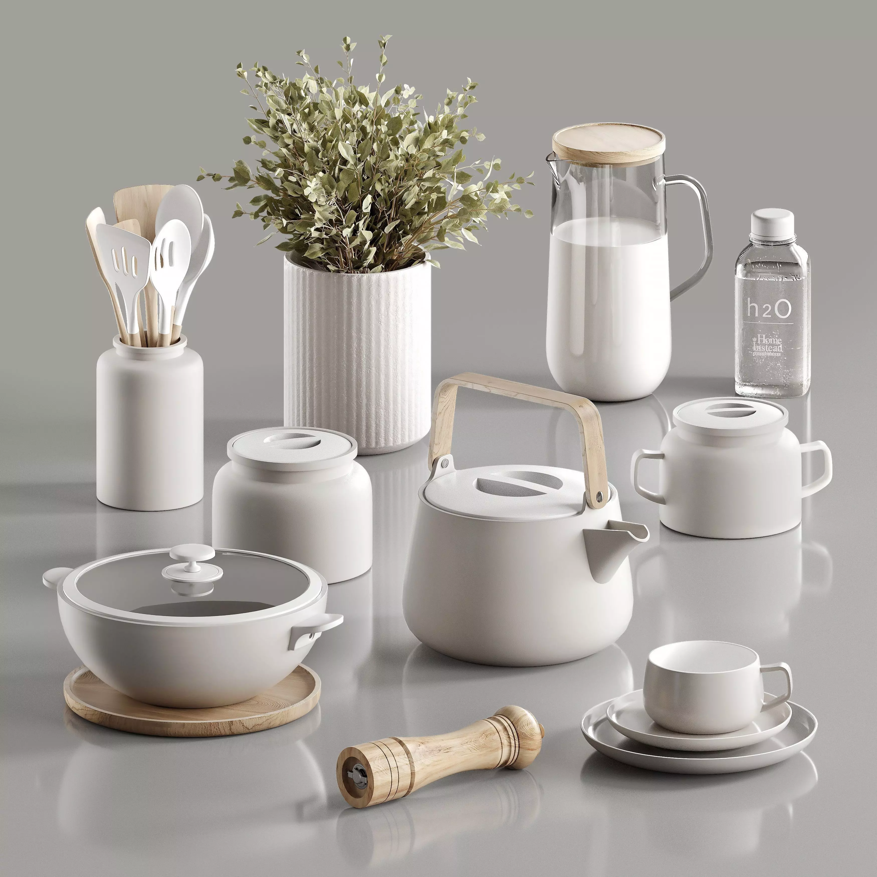 Decorative kitchen set 3D model_0