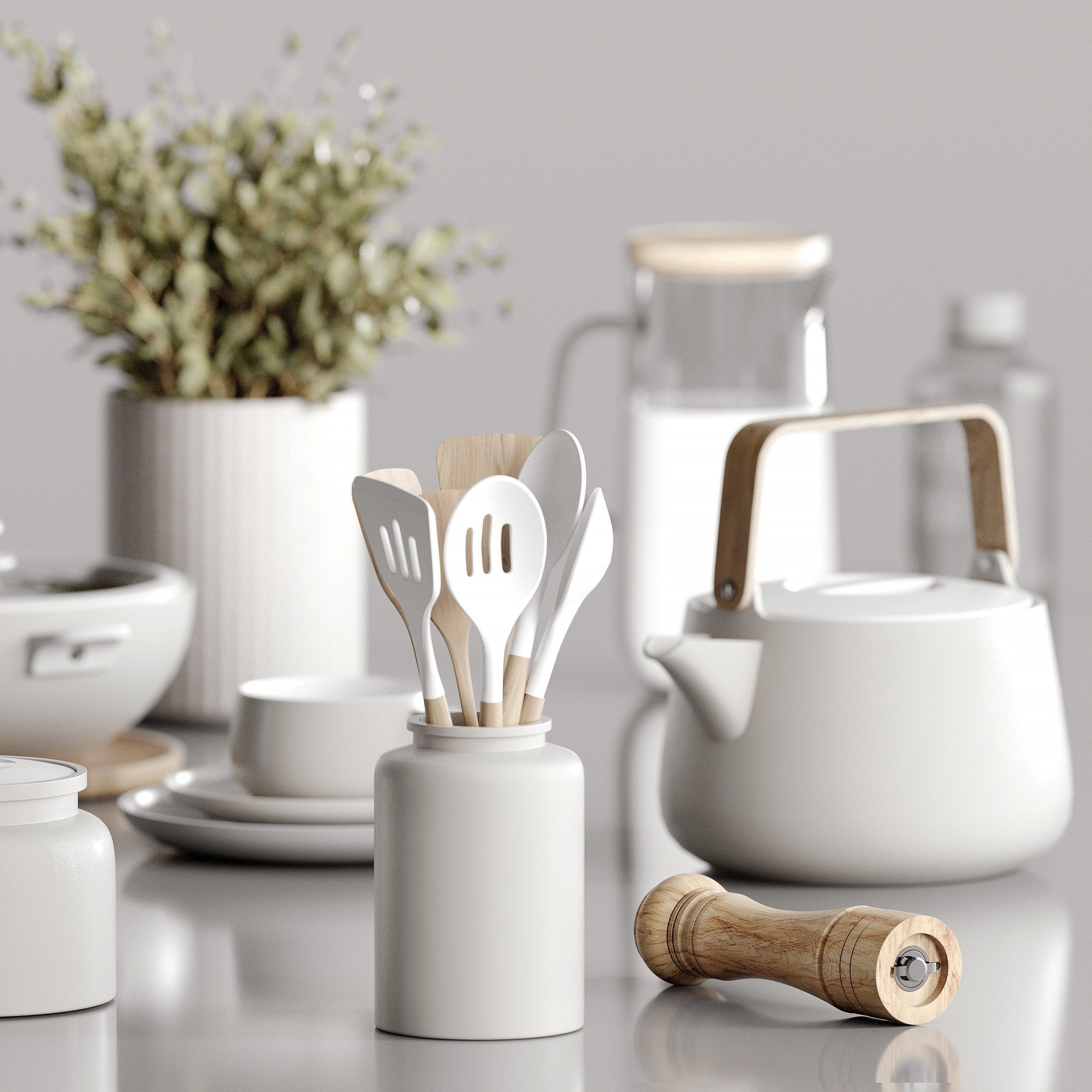 Decorative kitchen set 3D model_1